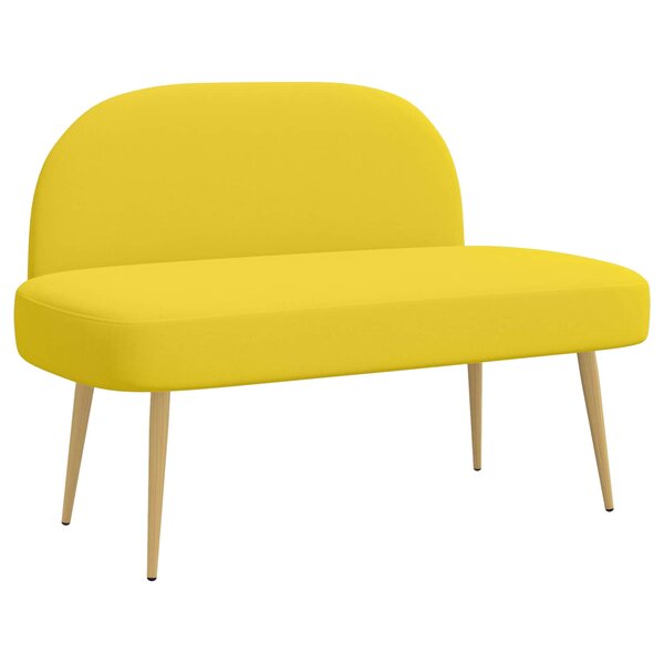 vidaXL Banc rembourré avec dossier Jaune clair 110 x 60 x 76 cm
