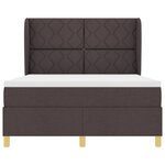 Lit avec sommier tapissier et matelas vidaXL Marron foncé 140x200 cm Tissu
