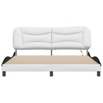 vidaXL Cadre de lit avec LED sans matelas Hvar blanc et noir 180x200 cm