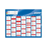 Panneau cartonné calendrier scolaire 2021-2022 - 14 mois - bleu