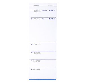 Bloc Brasserie 50 feuillets autocopiants numérotés en dupli Format 9  6x26 cm EXACOMPTA