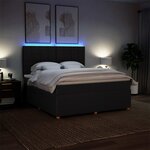vidaXL Sommier à lattes de lit avec matelas Noir 180x200 cm Tissu