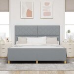 vidaXL Cadre de lit avec tête de lit Gris clair 180 x 200 cm tissu