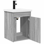vidaXL Meuble de salle de bain avec robinet Sonoma gris