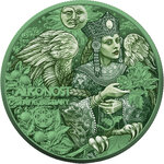 Monnaie ALKONOST SPACE GREEN Slavic Bestiary 2 Oz Argent 1000 Francs Cameroon 2026