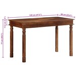 vidaXL Table à manger 120x60x77 cm bois massif d'acacia