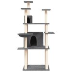 vidaXL Arbre à chat avec griffoirs en sisal Gris foncé 166 cm