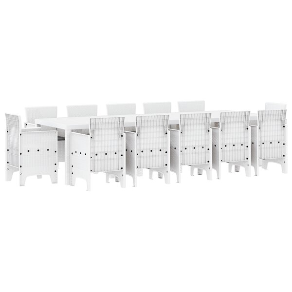 vidaXL Ensemble de salle à manger pour jardin 13 Pièces Blanc