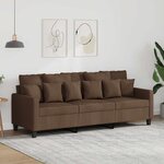 vidaXL Canapé à 3 places Marron 180 cm Tissu