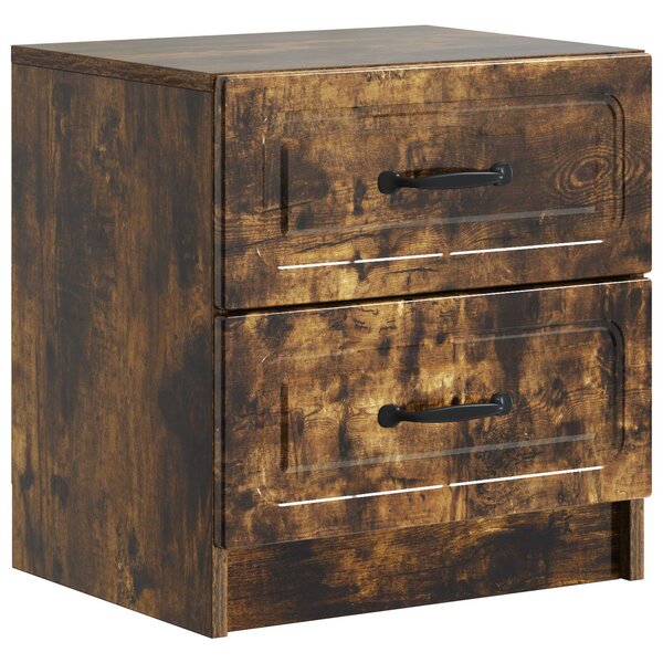 vidaXL Cabinet de chevet avec tiroir Chêne fumé 43 x 34 5 x 44 5 cm