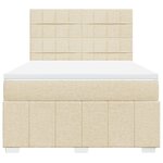 vidaXL Sommier à lattes de lit avec matelas Crème 140x200 cm Tissu