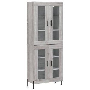 vidaXL Buffet haut Sonoma gris 69 5x34x180 cm Bois d'ingénierie