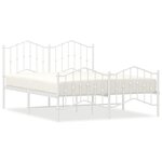 vidaXL Cadre de lit métal avec tête de lit/pied de lit blanc 140x190cm