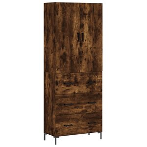 vidaXL Buffet haut Chêne fumé 69 5x34x180 cm Bois d'ingénierie