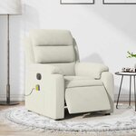 vidaXL Fauteuil inclinable de massage électrique crème velours