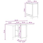 vidaXL Table à dîner 144 x 60 x 75 cm Bois d'ingénierie Sonoma gris