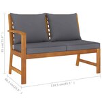 vidaXL Salon de jardin 4 Pièces avec coussin Bois d'acacia solide