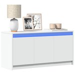 vidaXL Meuble TV avec LED blanc 100x34x50 cm bois d'ingénierie