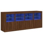 vidaXL Buffet avec lumières LED chêne marron 163x37x67 cm