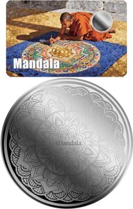 Monnaie MANDALA 1/1000 Oz Platine 12$ Liberia 2026 (PRÉCOMMANDE)