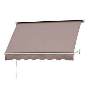 Store banne manuel inclinaison réglable aluminium polyester imperméabilisé 70L x 180l cm taupe clair