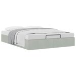 vidaXL Cadre de lit ottoman sans matelas gris clair 140x200 cm velours