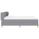 vidaXL Lit à Ressorts avec Matelas Crème 90x200 cm Tissu Gris clair