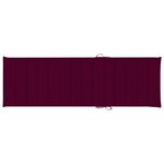 vidaXL Chaise longue avec coussin bordeaux Bois de pin imprégné