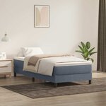 vidaXL Sommier à lattes de lit et matelas gris foncé 90x210 cm velours