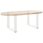 vidaXL Pieds de table basse en U  2 pièces  blanc  50 x (42-43) cm  acier