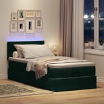 vidaXL Cadre de lit ottoman avec matelas vert foncé 90x190 cm velours