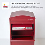 Boîte à colis incurvée 1 porte Large Bordeaux Acier galvanisé SMART PARCEL BOX™