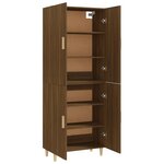 Vidaxl buffet haut chêne marron 70x34x180 cm bois d'ingénierie