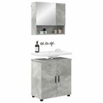 vidaXL Ensemble de mobilier de salle de bain 2 Pièces Gris béton