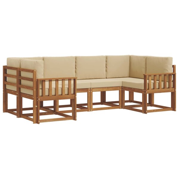vidaXL Ensemble de canapés d'extérieur 6 Pièces Naturel et Beige