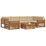 vidaXL Ensemble de canapés d'extérieur 7 Pièces Naturel et Beige