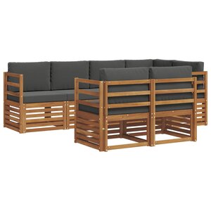 vidaXL Ensemble de canapés d'extérieur 7 pc Naturel et Anthracite
