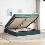 VidaXL Cadre de lit ottoman avec matelas vert foncé 160x200 cm velours