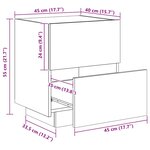 vidaXL Armoire de chevet et lumières LED chêne marron bois ingénierie