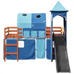 vidaXL Lit mezzanine enfants avec tour bleu 90x200 cm bois pin massif