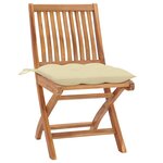 vidaXL Chaises pliables de jardin avec coussins lot de 8 Teck solide