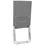 vidaXL Chaises de plage pliables lot de 2 Gris Tissu