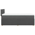 vidaXL Sommier à lattes de lit avec matelas Gris foncé 90x200 cm Tissu