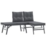 vidaXL Bancs de jardin avec coussins lot de 8 acier enduit de poudre