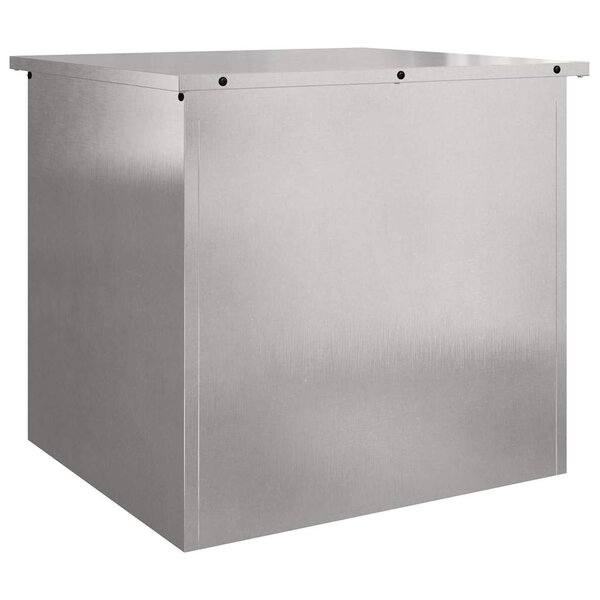 vidaXL Boîte de Rangement Extérieure Argent 55 x 50 5 x 50 cm Acier