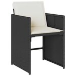 vidaXL Ensemble de salle à manger pour jardin 5 Pièces Noir Poly rotin