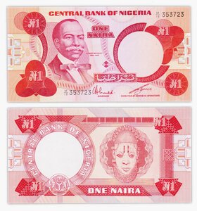 Billet de collection 1 naira 1979-1984 Nigéria - Neuf - P19c
