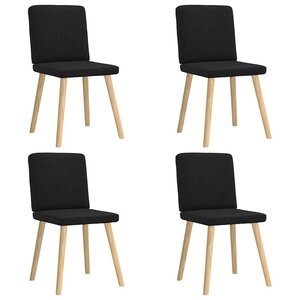 vidaXL Chaises à manger lot de 4 noir tissu