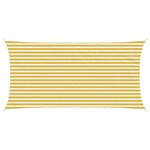 vidaXL Voile d'ombre 2 5 x 5 m HDPE Rectangulaire Jaune et blanc