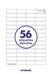 100 planches a4 - 56 étiquettes 52,5 mm x 21 mm autocollantes blanche par planche pour tous types imprimantes - jet d'encre/laser/photocopieuse